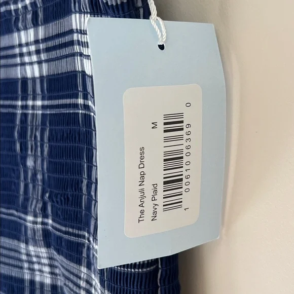 NWT Hill House The Nap Dress Blue Plaid Size Medium - Picture 4 of 9